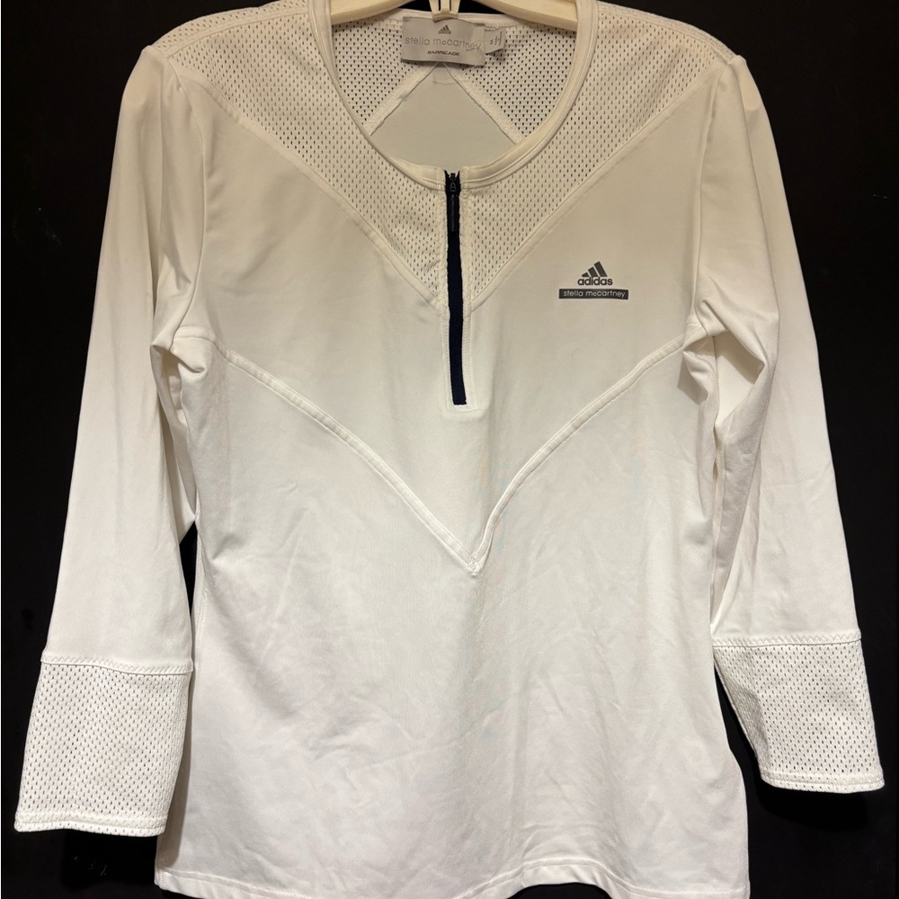 Stella McCartney White Mesh Zipper Top